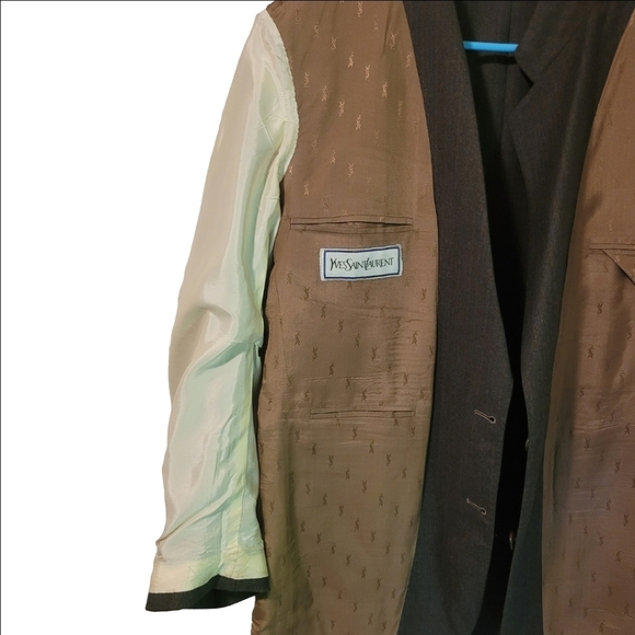 Vintage Yves Saint Laurent Wool Pin Stripe Suit Jacket Blazer - Picture 16 of 16